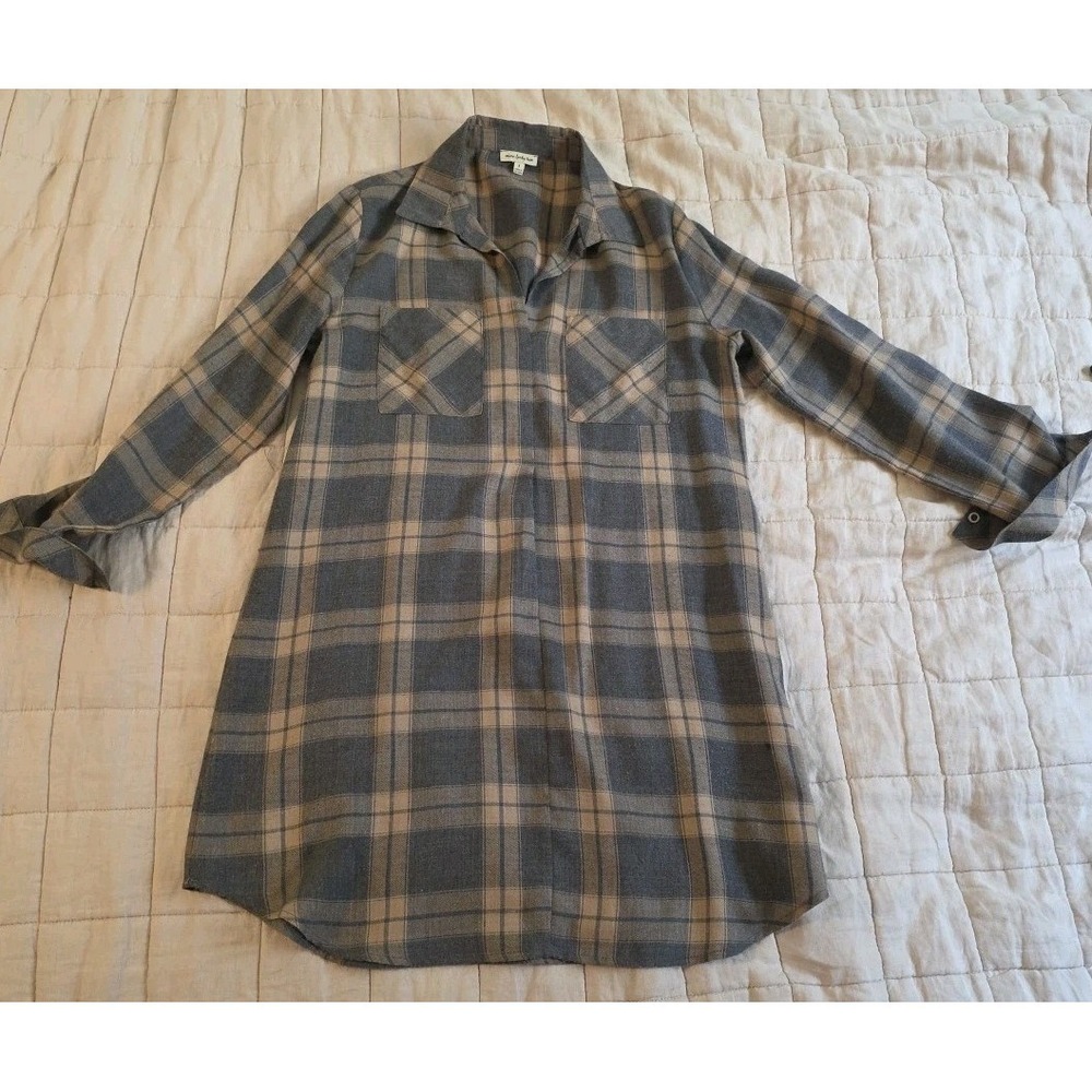 SEVEN FORTY Two Plaid‎ Collared Shirt Dress Small